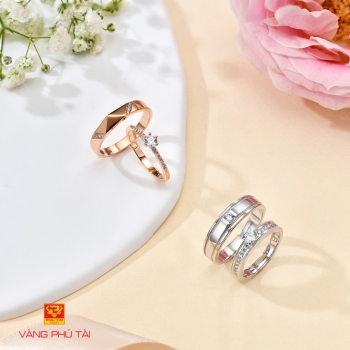 Nhẫn cưới vàng trắng (mã NC 133011)